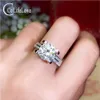 CoLife Sieraden Zilveren Moissanite Trouwring voor Vrouw 1ct 2ct 3ct D Kleur VVS1 Grade Moissanite Ring 925 Zilveren Verlovingsring335s