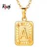 Kpop Buchstabe A Halskette Unisex Schmuck Gold Silber Farbe Edelstahl Quadratische Initiale Alpabet Anhänger Halskette A bis Z P3490272C