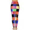 Calças ativas colorblock yoga colorido retalhos leggings de fitness cintura alta estiramento esportes collants estéticos impresso legging presente