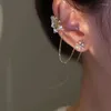 Boucles d'oreilles à dos en Zircon pour femmes, 1 pièce, manchette d'oreille papillon, pompon, Clip, bijoux de Style coréen, E786