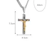 Colliers pendentifs en acier inoxydable multicouche croix Christ Jésus Crucifix pendentifs collier avec 24 '' chaîne mascotte bijoux de haute qualité