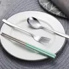 Conjuntos de louça 4 Pçs/set Ouro Branco Europeu 304 Aço Inoxidável Conjunto de Talheres Ocidentais para Cozinha / Restaurante / Festa / Viagens