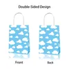 Gift Wrap BD128 12Pcs Kraft Paper HandBags To Pack Products Happy Birthday Party Portable Packing Tote Shopping Bag Baby Shower Decoration