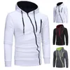 Suéteres masculinos homens hoodie elegante zíper oblíquo casaco de inverno grosso cardigan jaqueta de outono para ao ar livre