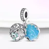 925 sterling silver charms for jewelry making for women beads Blue glass bead pendant ocean series