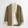 Мужские куртки, весенне-осенние топы в китайском стиле в стиле ретро с воротником-стойкой, классические свободные повседневные уличные мужские пальто, мужская одежда