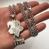 High Polished Silver Stainless Steel ICP CLOWN TWIZTID PENDANT CHARM NECKLACE 4mm 24INCH Rolo CHAIN Jugallo for Mens262c