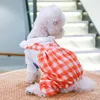 Vestuário para cães primavera verão roupas xadrez gato animal de estimação macacão culottes casal roupas york pequeno traje filhote de cachorro dachshund menina outfit