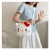 Bolsa crossbody de brinquedo de gato com cabeça grande e fofa de desenho animado, bolsa de ombro com conta de mão de pelúcia para meninas