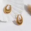 Hoop Huggie 2021 Zaawansowane puste kolczyki ze stali nierdzewnej dla dziewcząt 18K Gold Pvd Circle Oval Crescent Hoops Krewetki Women Women218d