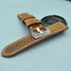 Watch Bands 22mm 24mm Man Handmade Italian Brown Vintage Genuine Leather Band Big Strap Watchband Personality Buckle Bracelet