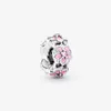 Nieuwe aankomst 100% 925 Sterling Silver Pink Magnolia Spacer Charm Fit originele Europese bedelarmband mode sieraden accessoires268k