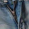 Jeans pour hommes Arrivée Mens Y2K Pantalon en détresse bleu clair maigre denim déchiré streetwear trou endommagé crayon décontracté détruit