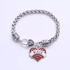 Charm Bracelets Mother's Day Gift For NIECE Bracelet Engraved Lobster Claw Clear Crystal Pave Heart