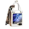 Borsa di lusso Custodia per telefono Vogue in seta per Samsung Galaxy Z Pieghevole Flip3 Flip4 Flip5 5G Moda Donna Protezione completa Membrana morbida In pelle Fold Shell Antiurto