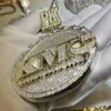 Aangepaste Moissanite hiphop hanger met zilveren sieraden voor mannen Vvs naam hanger 925 sterling zilveren ketting