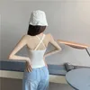 Women's Tanks Pure Sexy Girl Back Strap Tank Top With Chest Pads Bra Short For Clothes Crop Corset Y2k Tops Women