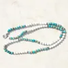 SN1101 Howlite Jasper Mala Bracelet 108 Beads Mala Wrap Bracelet أو Netlace Reiki Rootary Bracelet Lotus 343y
