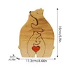 Decorative Objects Figurines Bear Family Wooden Art Puzzle DIY Name Heart Desktop Ornament Home Table Decoration Gift for 230928