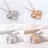 Mode mère et enfant collier amour maman cristal main dans la main coeur pendentif collier cadeaux de fête des mères collier pour mère238W