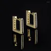 Stud Earrings Astuyo Wish Fashion Cubic Zirconia Hoops Ear Drops Geometric Square Small Clasp For Women Gift