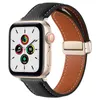 حزام مشبك مغناطيسي من الجلد الفاخر لـ Apple Watch 9 8 45mm 41mm Ultra 2 49mm Geniune Leather Band for Iwatch Series 7 6 5 38mm 41mm 40mm