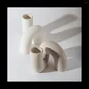Vases Vase en céramique moderne minimaliste tube forme pots de fleurs nordiques pour la décoration intérieure A