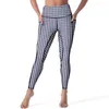 Active Pants Blue and White Gingham Leggings Check Plaid Squared Fitness Yoga Push Up Funny Sport Stretch Graphic Leging