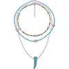 Pendant Necklaces Boho Rainbow Small Beads Choker Necklace Fashion Star Pearl Turquoises Chain For Women DIY Handmade Jewelry2884