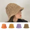 Sombreros de ala ancha Cubo 60% Grueso Cálido Pescador CapS1 Otoño Invierno Punto Twist Sombrero elástico Accesorios de moda 230928