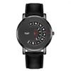 Relógios de pulso minimalista marca de moda homens relógio design criativo calendário relógios de quartzo casual pulseira de couro preto presentes masculino