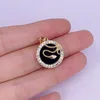 Pendant Necklaces Agate Natural Stone Charms Round Turkish Eyes Compass LOVE Letter Star Zircon Black Series Necklace Accessories Jewelry