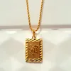 Ювелирные изделия с квадратной подвеской-цепочкой Faith из цельного золота 24 карата, 600 мм, 275p