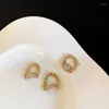 Anelli a grappolo WTLTC Metallo color oro Cubic Zirconia Pollice 3 Disegni Catene vuote Anello di dichiarazione di collegamento per i gioielli delle donne