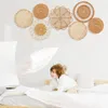 Stickers muraux 7pcs Boho rotin décor suspendus paniers tissés bohème maison en osier à la main pour chambre ferme 230928