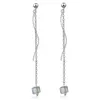 Boucles d'oreilles carrées en cristal pour femmes, longues lignes d'oreilles ondulées, tendance, cadeaux de fête créatifs, bijoux SAE309