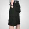 Calções masculinos carga casual solto baggy algodão militar tático boardshorts em linha reta streetwear roupas plus size 29-46