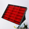 18 Grid Sunglasses Storage Organizer Glasses Display Case Stand Holder Eyewear Eyeglasses Box Red Red Black214S