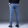 Męskie spodnie jesienne mrożone menu Casual Men Business Stretch Fashion Marka odzieży Prosty Slim Fit Spodni Mężczyzna duży rozmiar 28-38