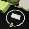 Lyxdesigner Fashion Pearl Bee Chokers Necklace Ladies Party Gift SMycken Hög kvalitet med Box339N