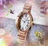 Oval Shape Roman Tank Dial Women Watch auto date three pins design dress clock rose gold silver color cute female gifts fine stainless steel band wristwatch