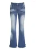 Jeans da donna 2023 Moda aderente Casual a vita alta Pantaloni svasati elasticizzati alla moda Pantaloni anni '90 Abiti vintage Stile Y2k Emo