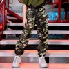 Scene Wear Boys Street Dance Hip Hop Girls Cloth Sort Sleeve Camouflage Suit Hiphop Pants Camp Militärträningskläder