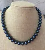 Chaînes bijoux superbe 10-11mm tahitien noir vert collier de poire 18 pouces 925 argent