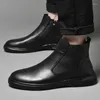 Laarzen van hoge kwaliteit zakelijke heren zachte zool casual lederen ritssluiting aan de zijkant mannelijke schoenen winter plus fluweel