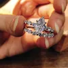 Pierścienie klastrowe Wong Rain 925 Srebrny markizowy krój Utwórz Missanite Clear Cleate Wedding zaręczyny romantyczny pierścionek dla kobiet FI258V