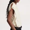 女性用ブラウスサマーシャツカジュアルソリッドカラートップノースリーブラウンドネックルーズフィッティングシャツブラウスレディーストップヴィンテージTシャツ