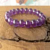 MG0329 Pulseira de cristal roxo de ametista natural para mulheres, pulseira de yoga para alívio do estresse, cura para todos os chakras, 259V