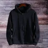 Mäns hoodies Stylish Hoodie Coat Unisex Plush fodrad med dragkedja Packet Drawstring Hood Pockets Långärm för män