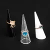 20 pçs lotes moda popular mini acrílico jóias dedo anel titular triângulo cone jóias prateleira de exibição rack stand2468